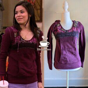 free people purple abstract hoodie ASO carly shay icarly (XS)